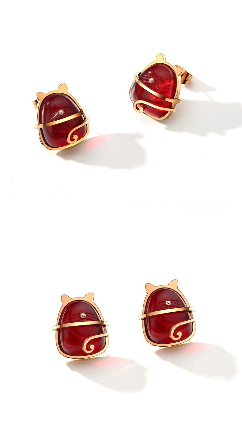 Titanium Steel Totoro Stud Earrings Titanium Steel Totoro Stud Earrings