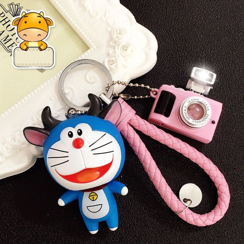 Doraemon Style Keychain With Camera & LED Flashlight