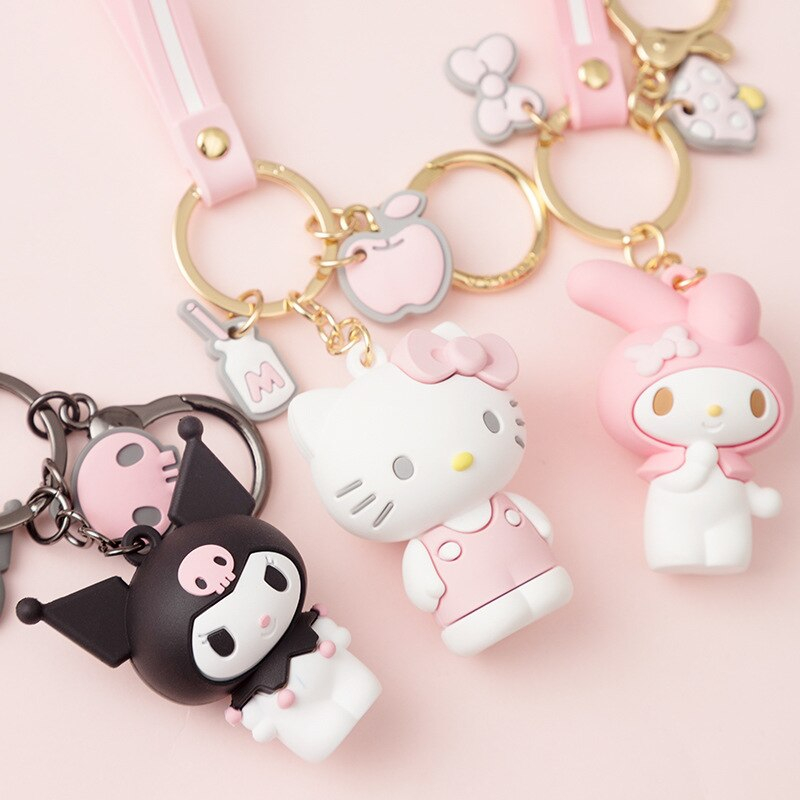 Hello Kitty/KT Cat/Melody Cartoon Charm Keychain