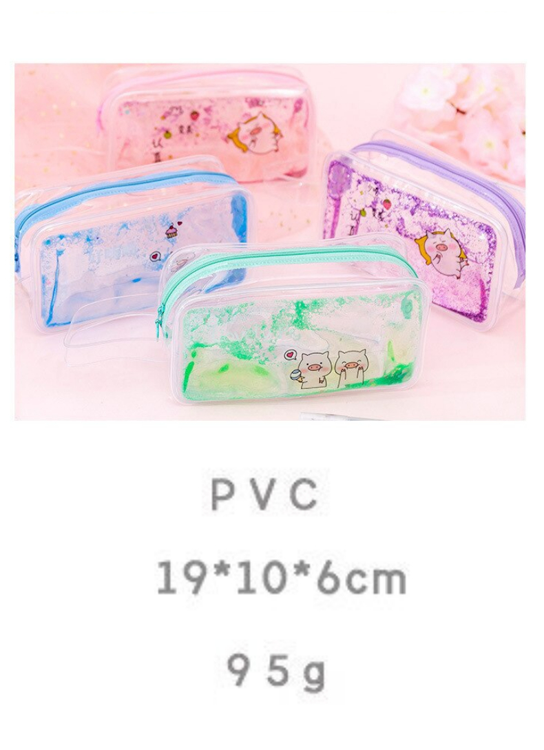 Kawaii Pig Oil Transparent High Capacity Pencil Case Kawaii Pig Oil Transparent High Capacity Pencil Case