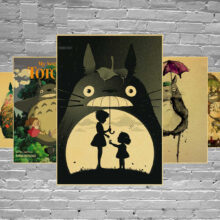 Totoro Anime Kraft Paper Painting Decorative Posters Totoro Anime Kraft Paper Painting Decorative Posters