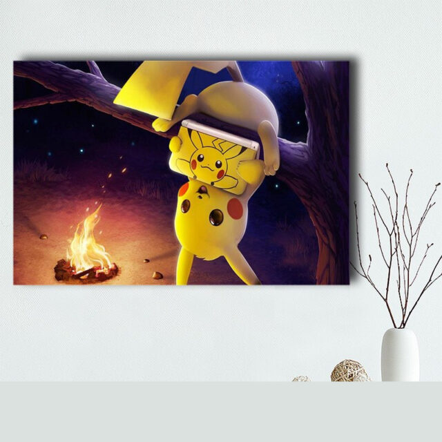 Pokemon Anime Print Silk Fabric Cloth Wall Poster
