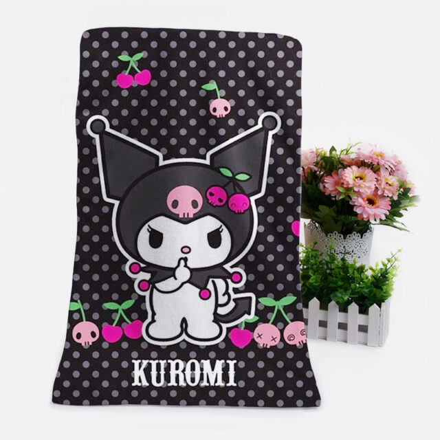 Kuromi Anime Cosplay Washcloth Bath Towel Kawaii Store KawaiiMerch