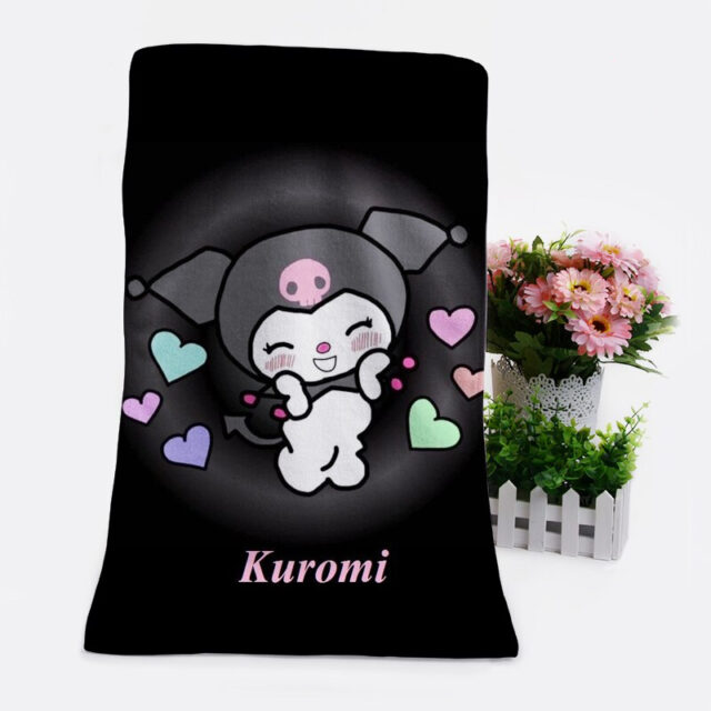 Kuromi Anime Cosplay Washcloth Bath Towel Kawaii Store KawaiiMerch