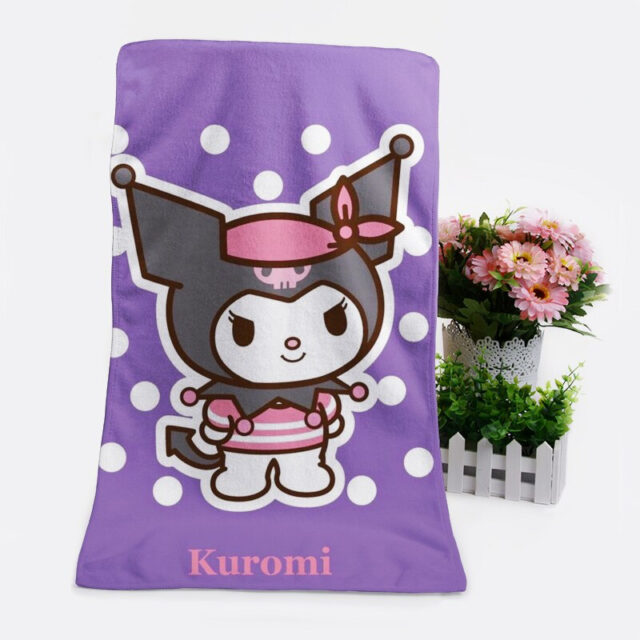 Kuromi Anime Cosplay Washcloth Bath Towel Kawaii Store KawaiiMerch