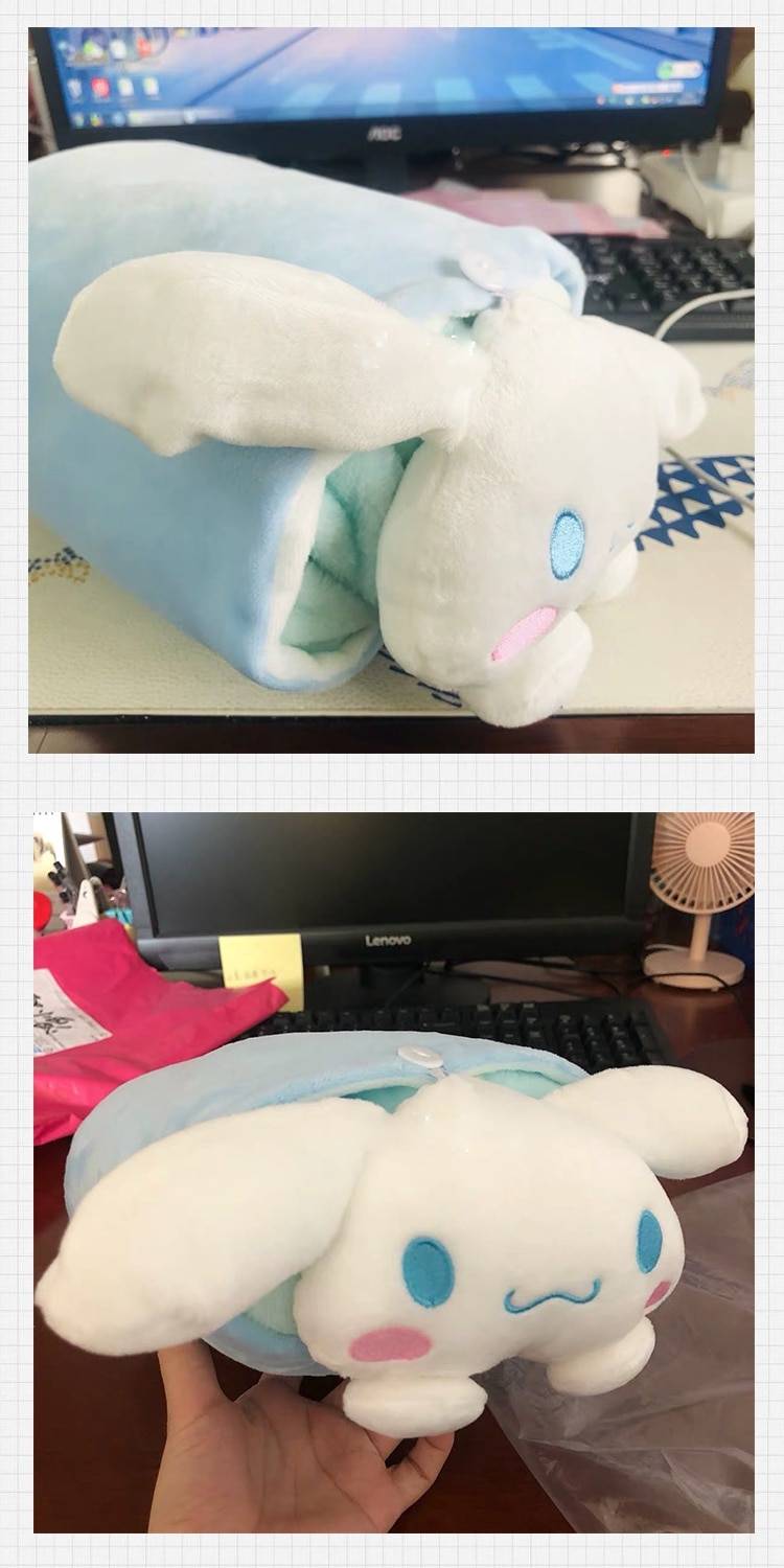 Kawaii Cartoon Cinnamoroll Plush Doll And Blanket - KawaiiMerch.com