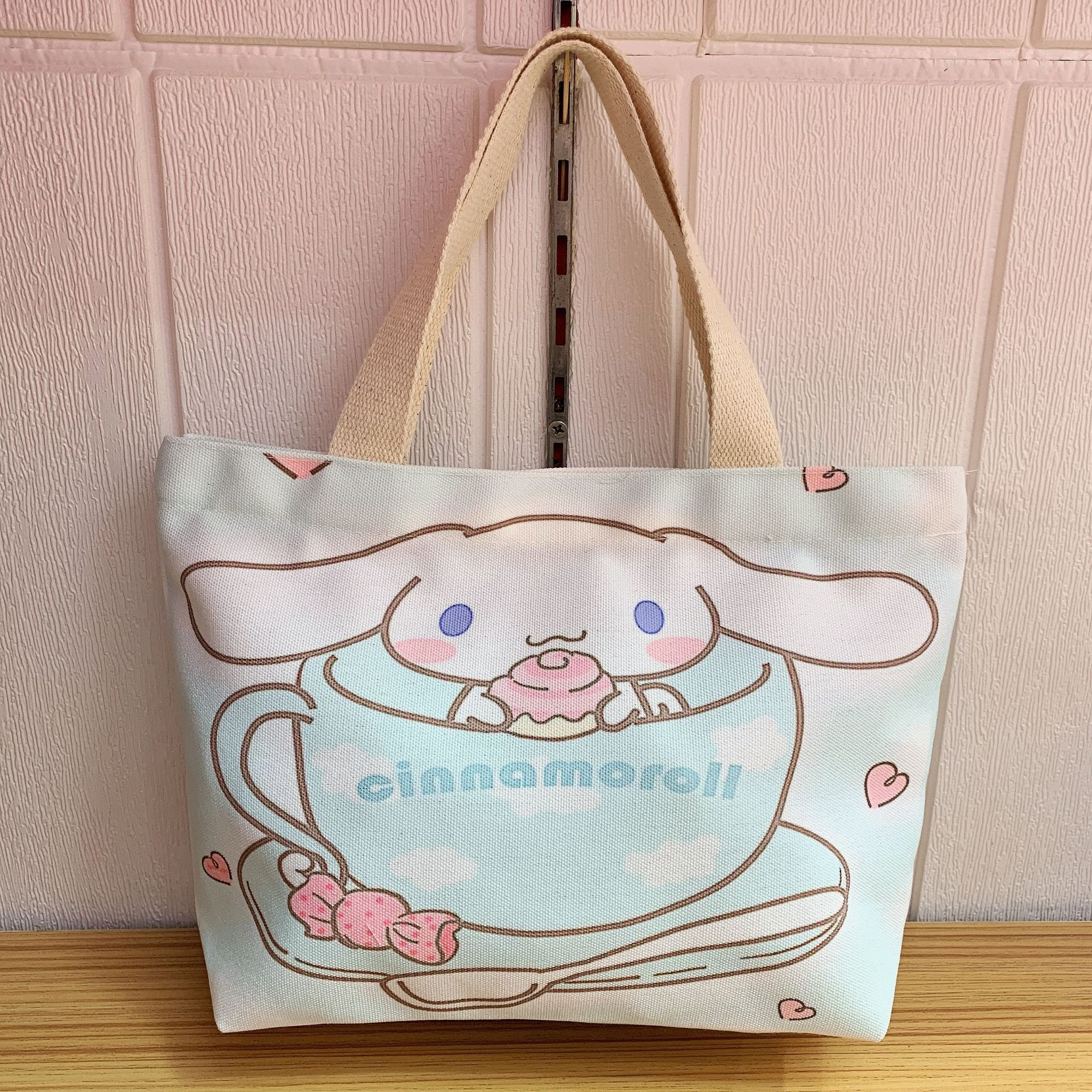 Gudetama Lazy Egg Sumikko Melody Cinnamoroll Cartoon Canvas Zipper Handbag Gudetama Lazy Egg Sumikko Melody Cinnamoroll Cartoon Canvas Zipper Handbag