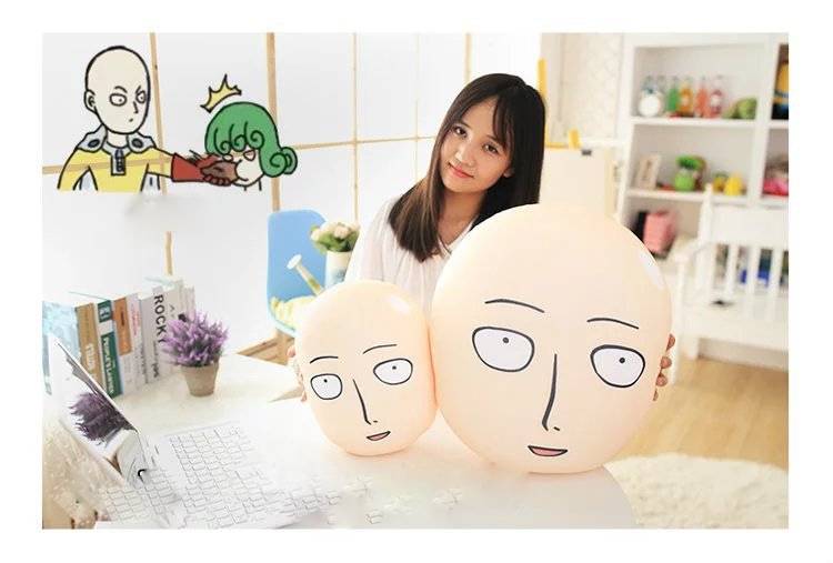 Anime The Strongest Bald Saitama Plush Pillow Doll