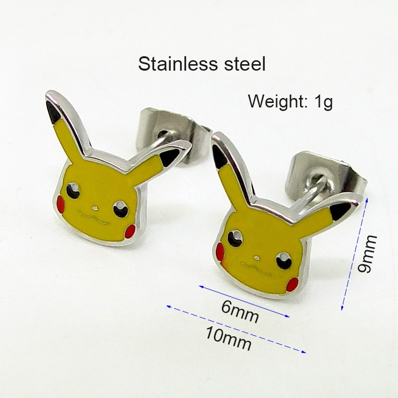 Anime Pikachu Stainless Steel Stud For Women