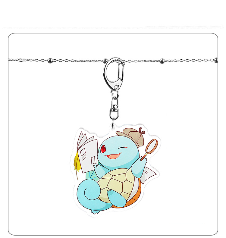 Anime Pokemon Squirtle Pikachu Psyduck Charmander Bulbasaur Toy Keychain