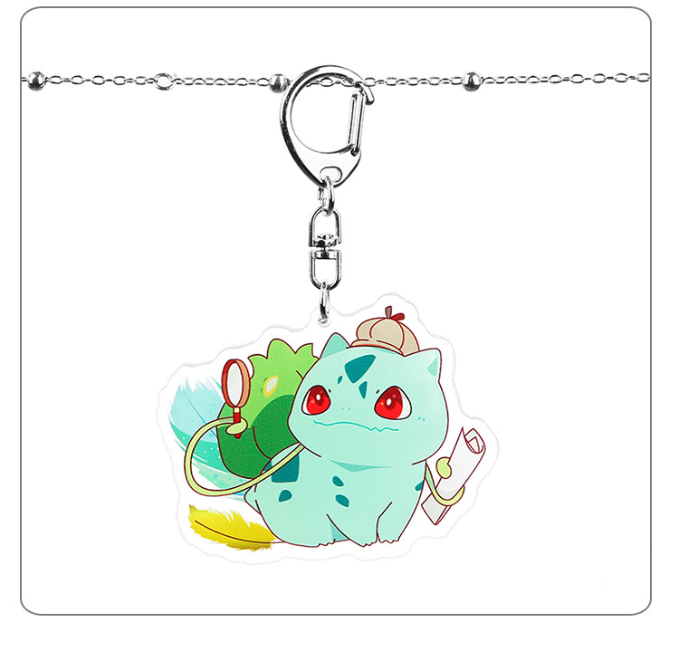 Anime Pokemon Squirtle Pikachu Psyduck Charmander Bulbasaur Toy Keychain
