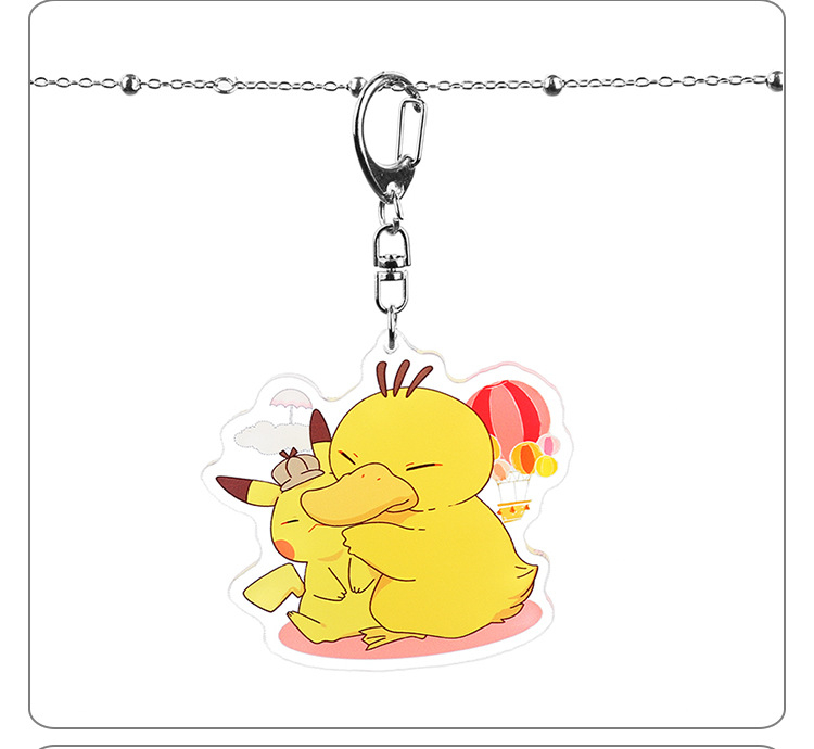 Anime Pokemon Squirtle Pikachu Psyduck Charmander Bulbasaur Toy Keychain