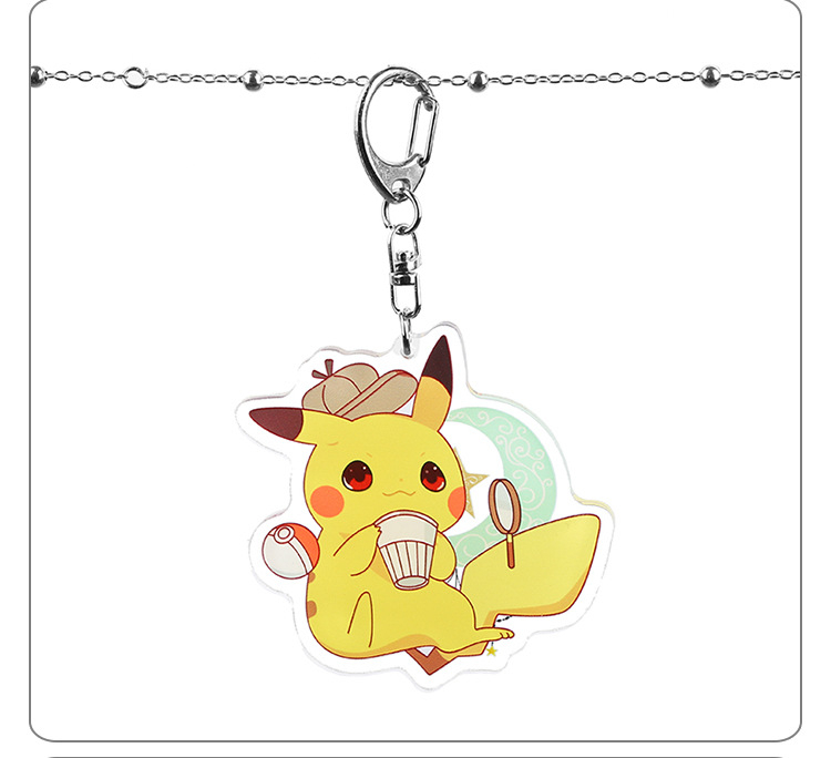Anime Pokemon Squirtle Pikachu Psyduck Charmander Bulbasaur Toy Keychain