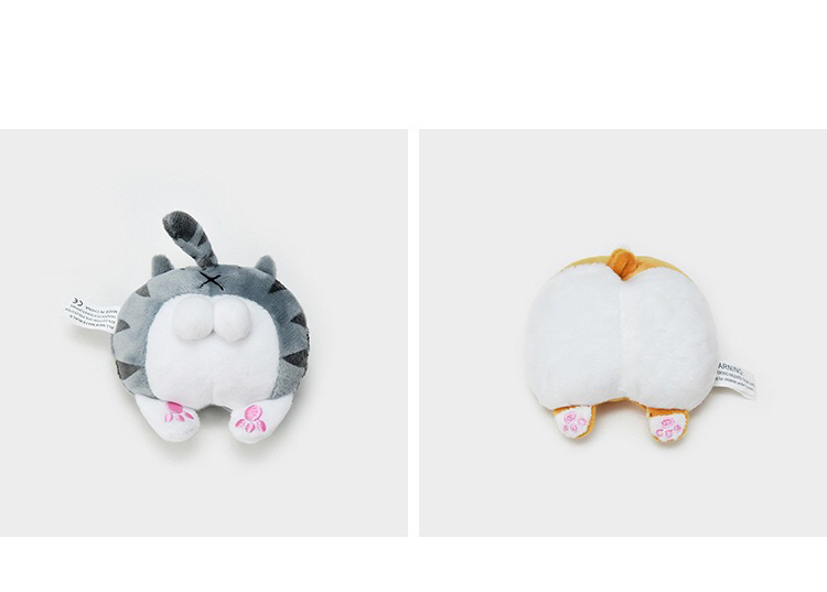 Kawaii Corgi And Cheese Cat Bottom Stuffed Keychain Toys For Children