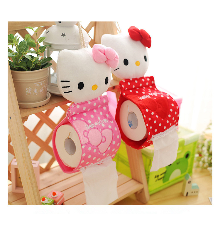 Cartoon Hello Kitty Bathroom Tissue Hanging Storage Bag Cartoon Hello Kitty Bathroom Tissue Hanging Storage Bag