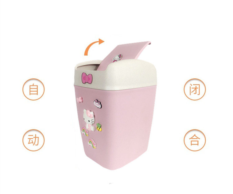 Hello Kitty Jingle Cat Bathroom Rolling Cover Trash Bin