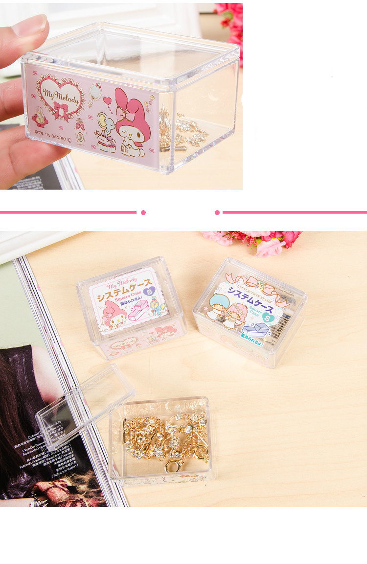 Cartoon Hello Kitty Compartment Transparent Storage Box
