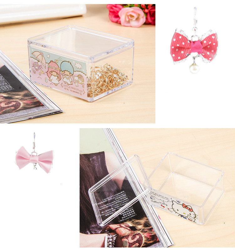 Cartoon Hello Kitty Compartment Transparent Storage Box