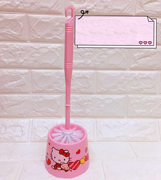 Cartoon Hello Kitty Toilet Brush Cleaner Bathroom Set