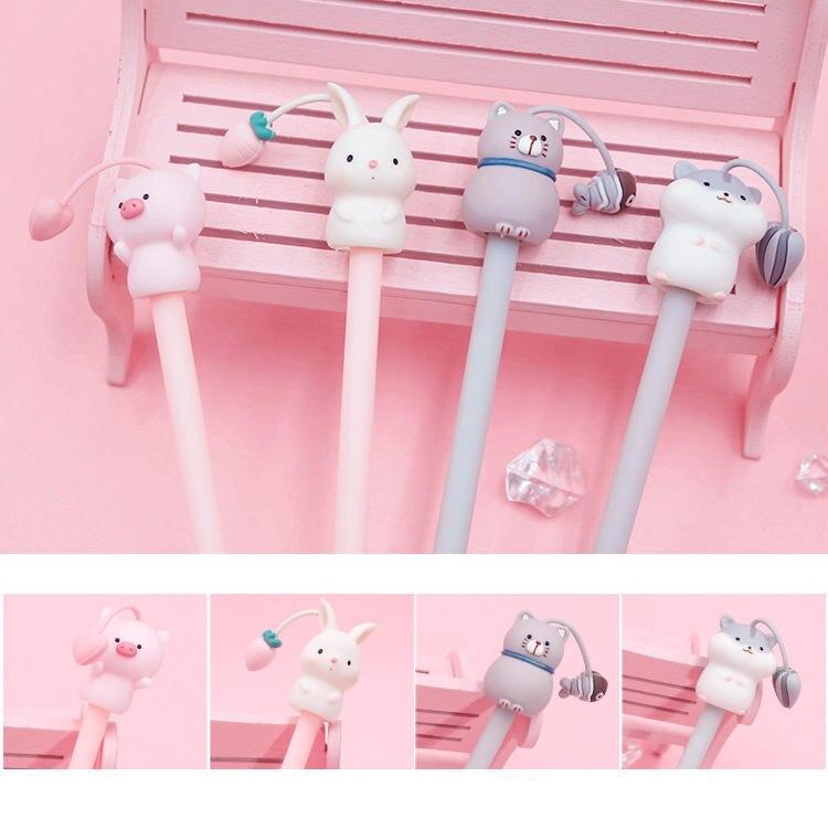 Kawaii Cartoon Pig Rabbit Style Stationery Gel Pen