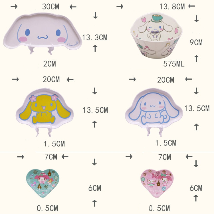 Melamine Big Ear Dog Dining Bowl Plate Kitchen Accessories Tableware