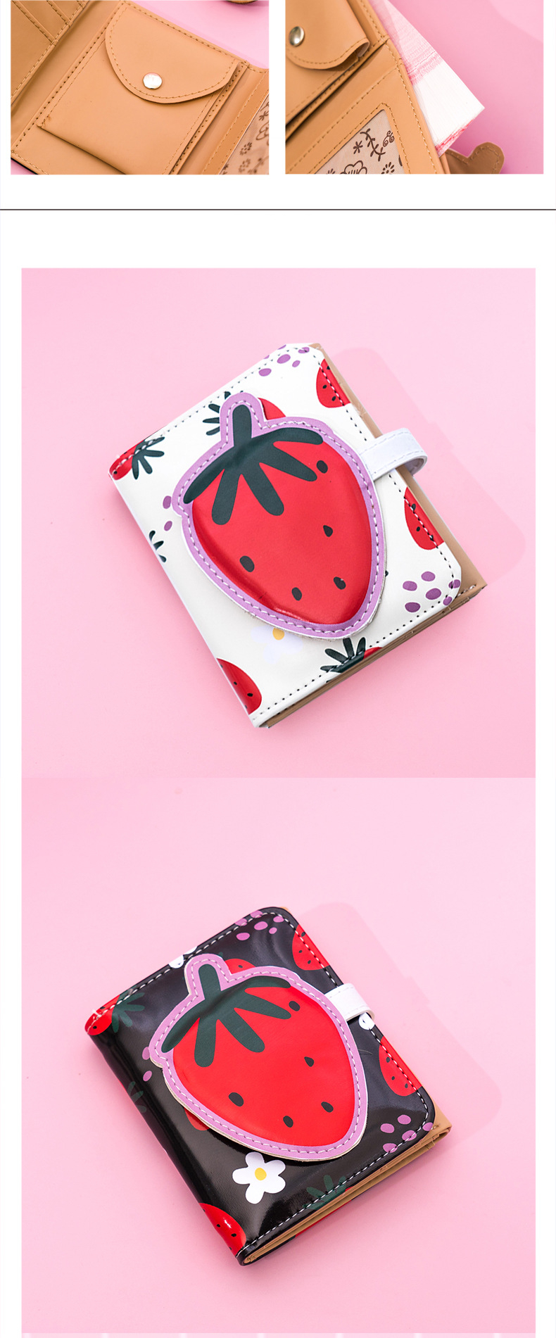 Kawaii Strawberry Prints Casual Wallet For Women