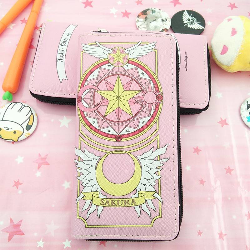 Anime Cardcaptor Sakura Kinomoto Long Leather Wallet Anime Cardcaptor Sakura Kinomoto Long Leather Wallet