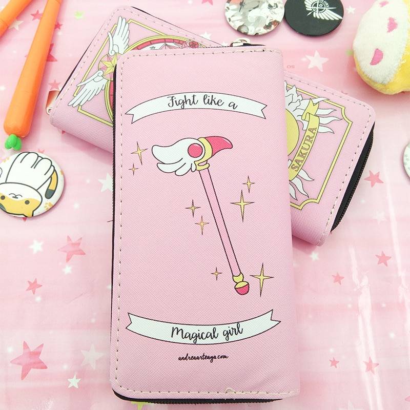 Anime Cardcaptor Sakura Kinomoto Long Leather Wallet Anime Cardcaptor Sakura Kinomoto Long Leather Wallet