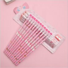Anime Hello Kitty Stationery Wooden Rubber Pencil Sharpener Set Anime Hello Kitty Stationery Wooden Rubber Pencil Sharpener Set