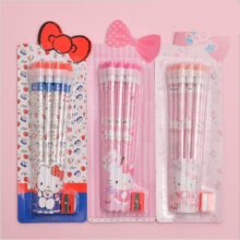 Anime Hello Kitty Stationery Wooden Rubber Pencil Sharpener Set Anime Hello Kitty Stationery Wooden Rubber Pencil Sharpener Set