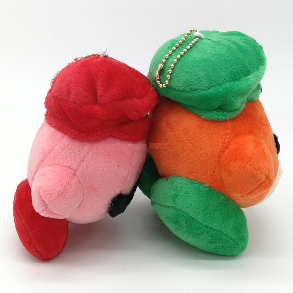 2PCS Kirby Waddle Dee with Mario Luigi Hat 5 2PCS Kirby Waddle Dee with Mario Luigi Hat 5" 13CM Plush Keychain Pendant Figure Toy Retail