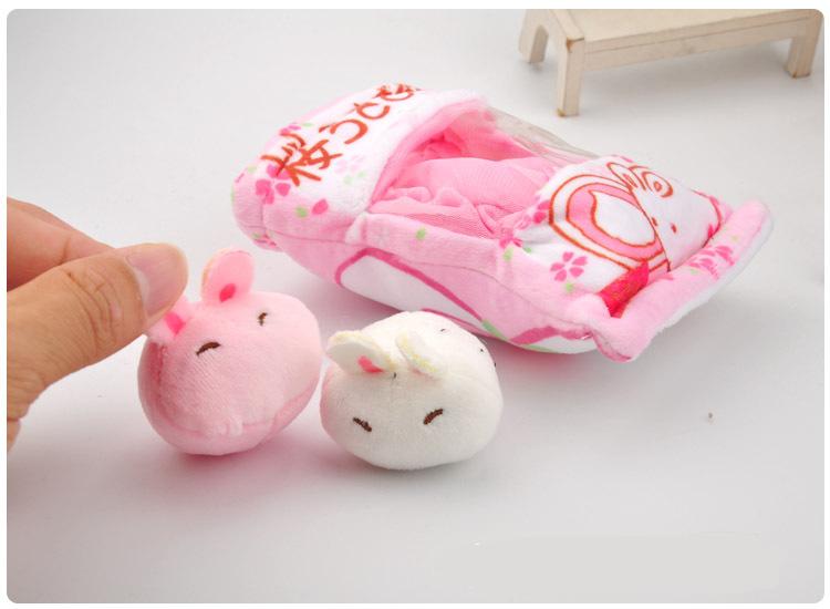 Kawaii Pudding Dog Rabbit Animal Stuffed Keychain Pendant