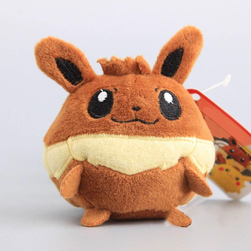 Anime Pikachu Squirtle Charmander Eevee Stuffed Toy Keychain Pendant