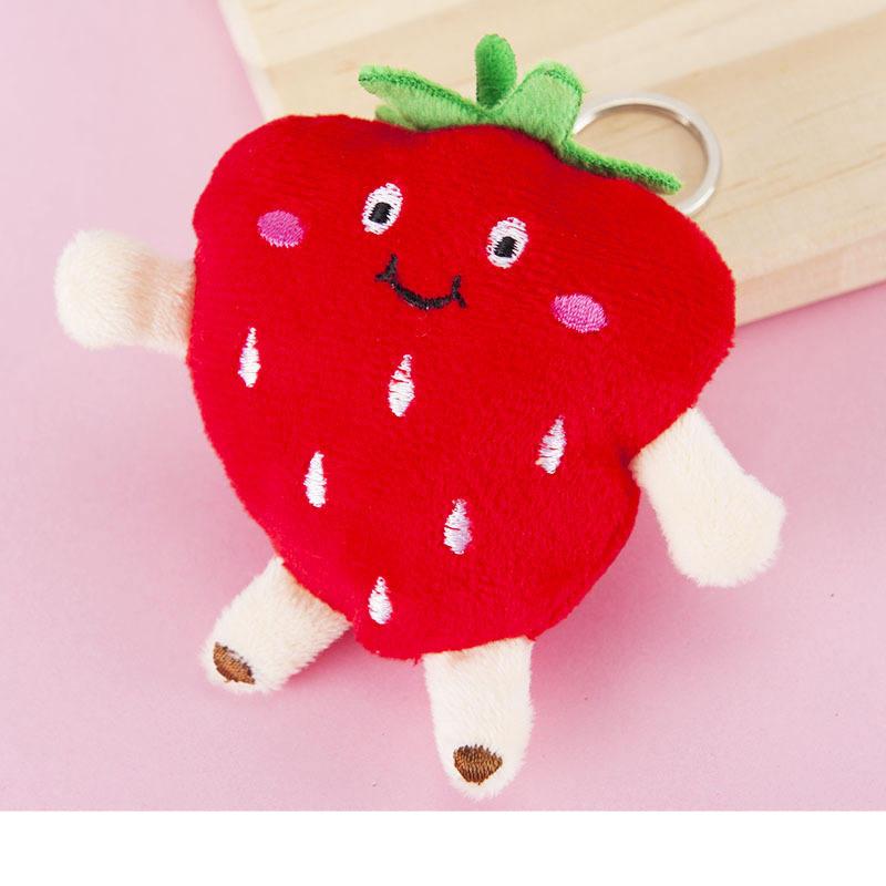 Mini Watermelon Carrot Strawberry Cartoon Plush Keychain