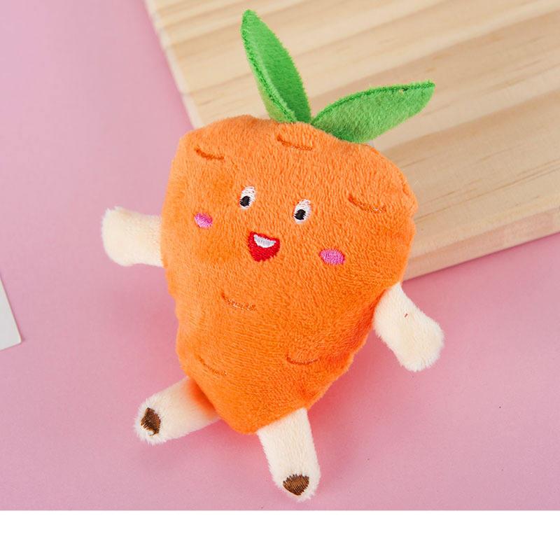Mini Watermelon Carrot Strawberry Cartoon Plush Keychain