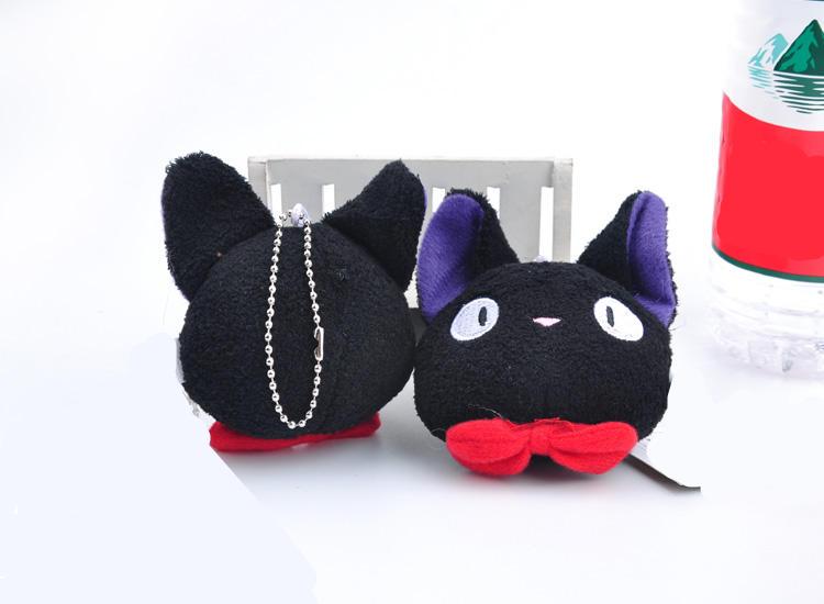 Anime Jiji Black Cat Plush Soft Stuffed Keychain Pendant