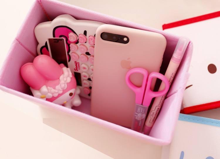 Cartoon Hello Kitty My Melody Cinnamoroll Makeup Folding Storage Box