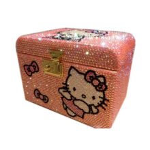 Completely Handmade Hello Kitty Rhinestone Wooden Box Jewelry Box with Lock Multi-layer Bead Storage Containers Drawer Organizer Completely Handmade Hello Kitty Rhinestone Wooden Box Jewelry Box with Lock Multi-layer Bead Storage Containers Drawer Organizer