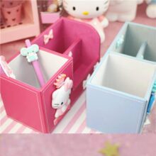 Cute cartoon Hello Kitty pleather office desktop multifunctional storage pen container box stationery holder storage organizer Cute cartoon Hello Kitty pleather office desktop multifunctional storage pen container box stationery holder storage organizer