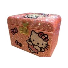 Completely Handmade Hello Kitty Rhinestone Wooden Box Jewelry Box with Lock Multi-layer Bead Storage Containers Drawer Organizer Completely Handmade Hello Kitty Rhinestone Wooden Box Jewelry Box with Lock Multi-layer Bead Storage Containers Drawer Organizer