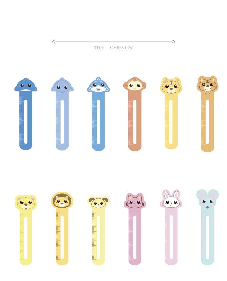 Kawaii Cartoon Mohamm Style Stationery Bookmark Ruler