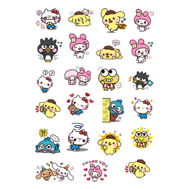 Sanrio/Kitty/Melody/Kuromi/Pompom/Twin Stars Cartoon Stickers ...