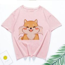 Funny Kawaii Cute Shiba Inu Dog T-shirt Women Gift Print Pink T-shirt Summer Loose Harajuku T Shirt Streetwear Clothes Tops Tees Funny Kawaii Cute Shiba Inu Dog T-shirt Women Gift Print Pink T-shirt Summer Loose Harajuku T Shirt Streetwear Clothes Tops Tees