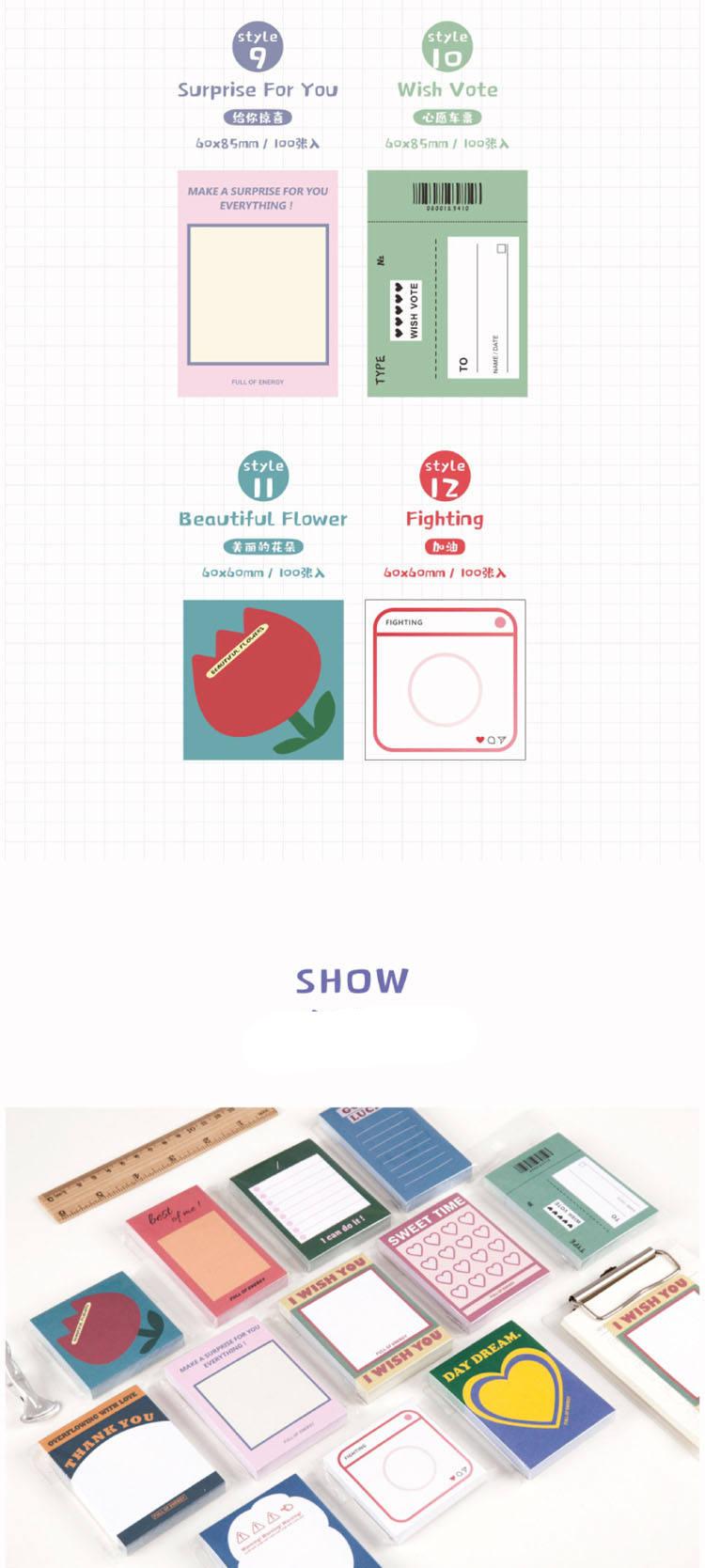 Kawaii Love Heart Sticky Note Memo Pad Kawaii Love Heart Sticky Note Memo Pad