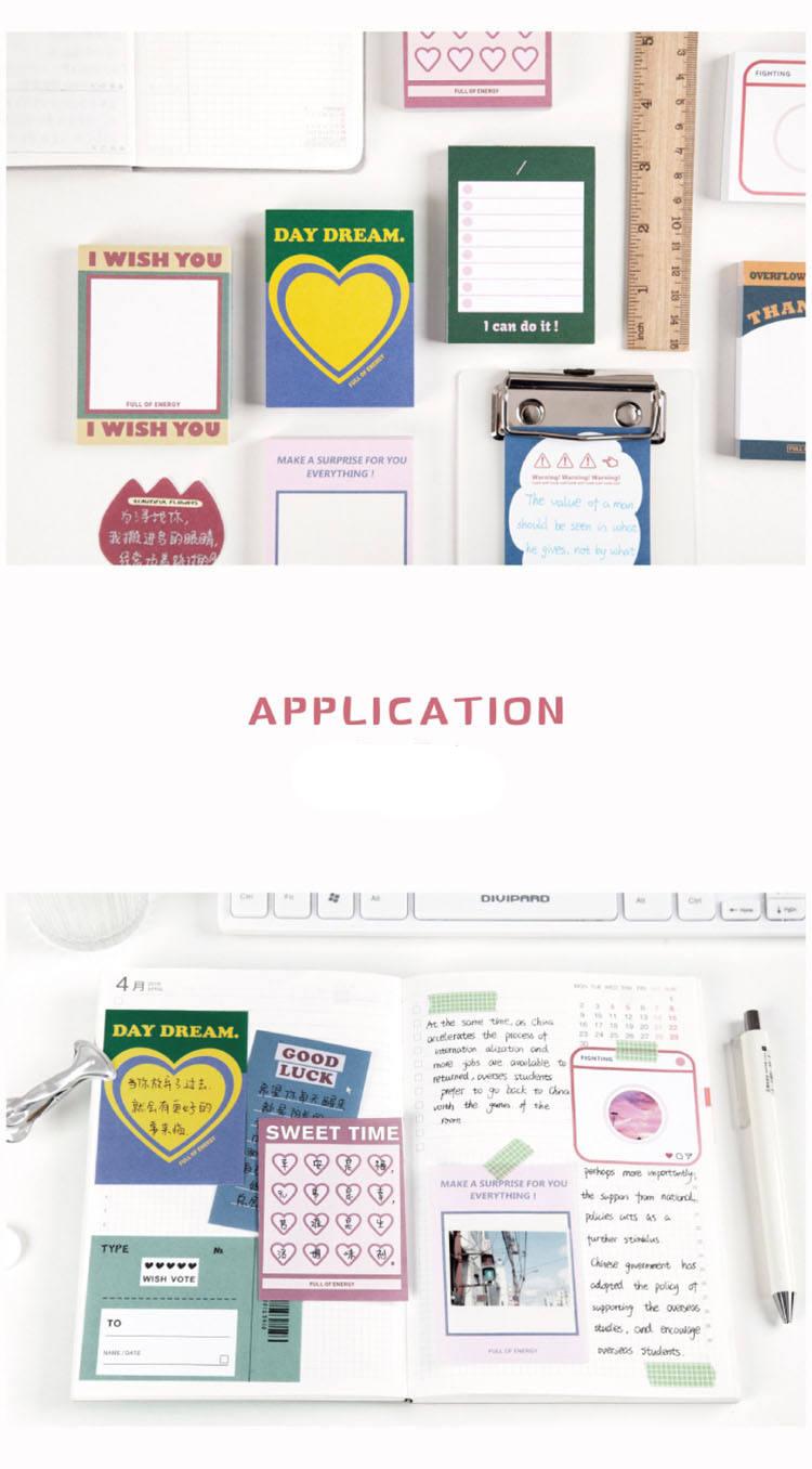 Kawaii Love Heart Sticky Note Memo Pad Kawaii Love Heart Sticky Note Memo Pad