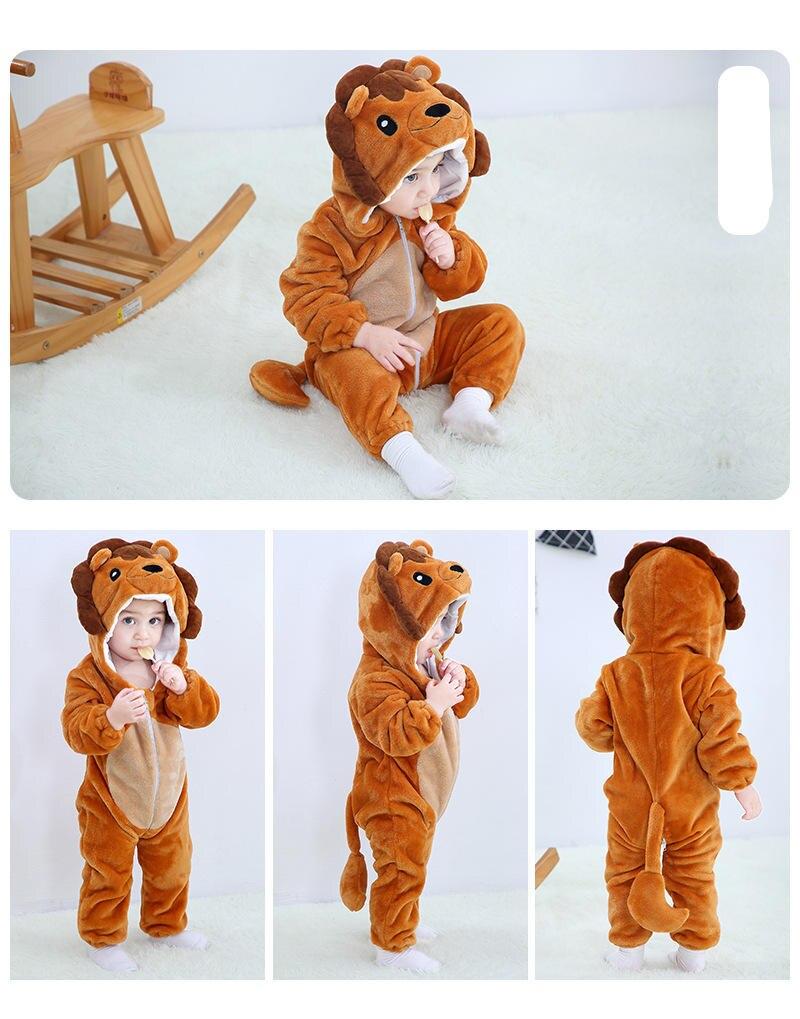 Baby Rompers Winter Kigurumi Lion Costume