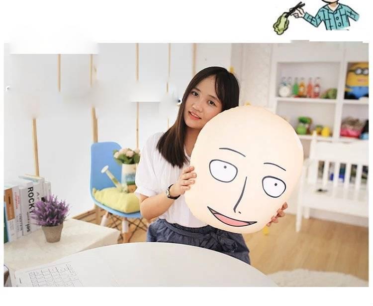 Anime The Strongest Bald Saitama Plush Pillow Doll