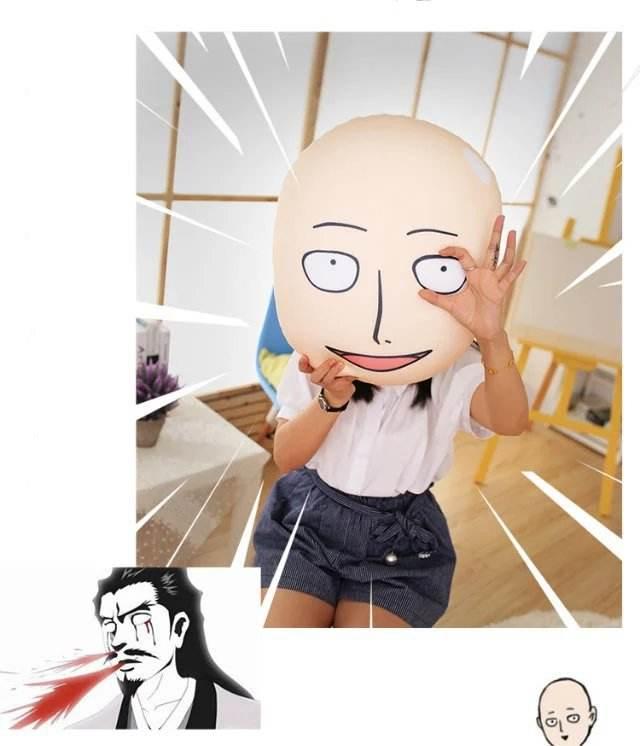 Anime The Strongest Bald Saitama Plush Pillow Doll
