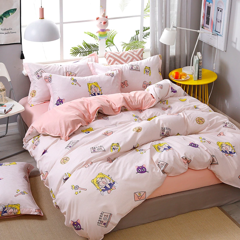 Kawaii Soft Comfortable Cotton Bed Set Duvet Cover - Sailor Moon Theme ...