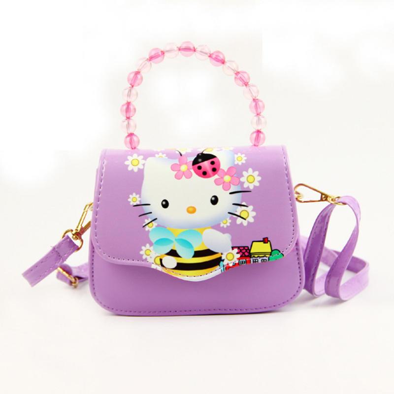 Hello Kitty 2019 New Cartoon Handbag Fashion Pearl String Single Plush Wallet Bag Waterproof Custom Messenger Kids Plush Gift